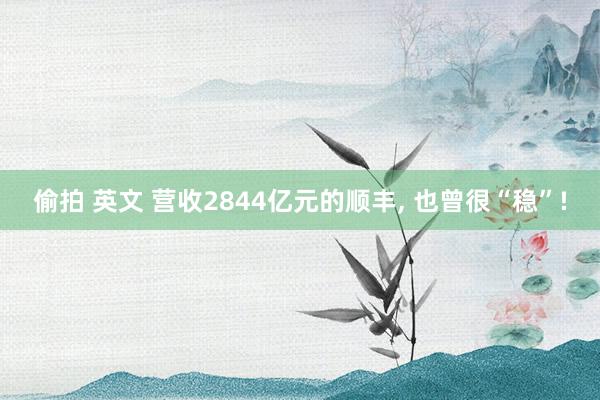 偷拍 英文 营收2844亿元的顺丰， 也曾很“稳”!