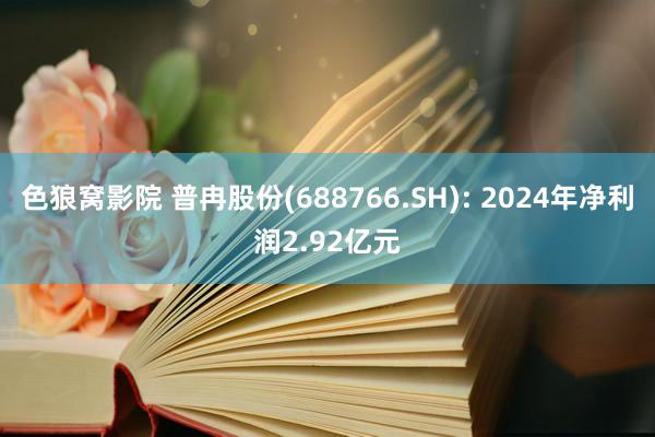 色狼窝影院 普冉股份(688766.SH): 2024年净利润2.92亿元