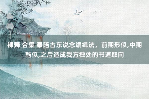 裸舞 合集 奉陪古东说念编缉法，前期形似，中期酷似，之后造成我方独处的书道取向